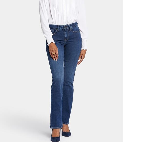 NYDJ Sz 12 Jeans Barbara Bootcut In Cooper Blue Lift Tuck Denim Stretch Slimming - Picture 1 of 16